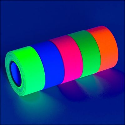 党のための紫外線黒く軽く明るい粘着テープのネオン蛍光綿布テープ警告テープ サプライヤー